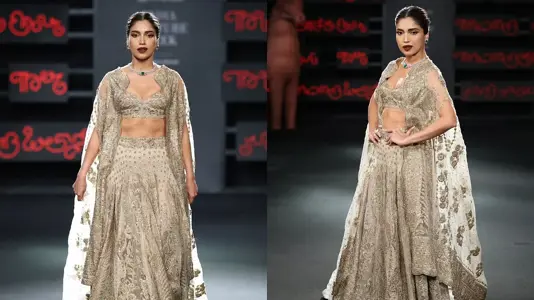 Bhumi Pednekar walks the ramp for Ritu Kumar at India Couture Week